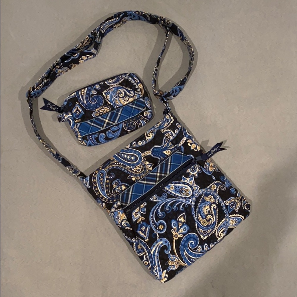 Vera Bradley crossbody & make up bag Windsor navy